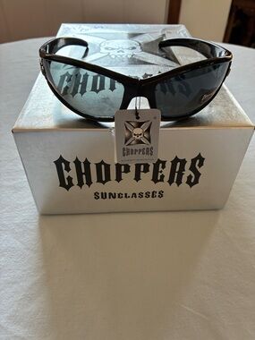 Choppers Men’s Black Wrap Sunglasses — UV Protection